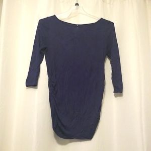 Motherhood maternity jersey knit 3 quarter sleeve top navy blue. Size medium